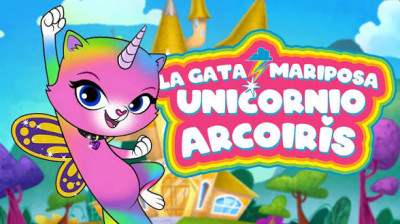 La gata mariposa unicornio arcoiris
