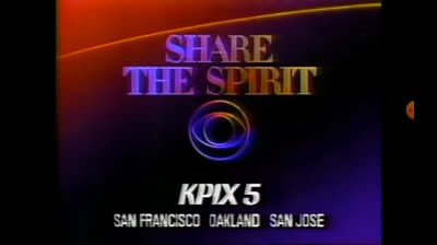 CBS Network - Share The Spirit ident w/KPIX-TV San Francisco-Oakland-San Jose byline - Fall 1986