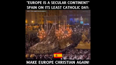 ¡Viva Cristo Rey! España es cristiana por los cristianos que la defendemos no es laica como quieren los sionista masones y curas satanistas y a quien le joda que reviente.