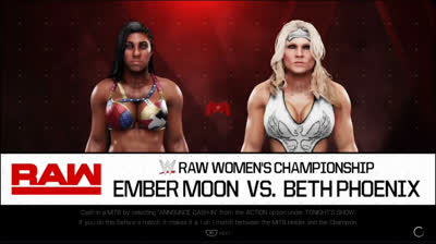 Beth Phoenix vs Ember Moon (WWE 2K19)