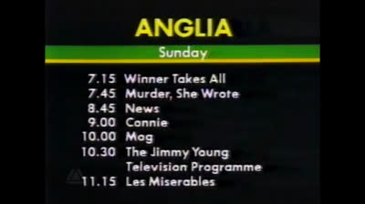 Anglia TV - Closedown ident - Early Sunday Morning, September 29, 1985