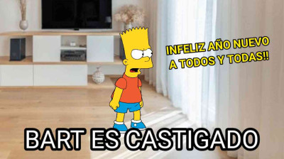Bart es castigado 4 - Bart dice infeliz año nuevo