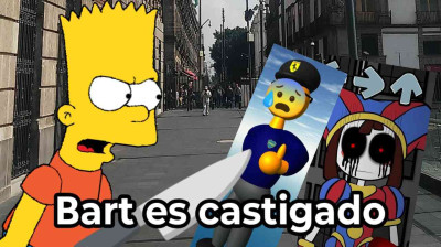 Bart es castigado 8 - Bart golpea a Leon Paynemil