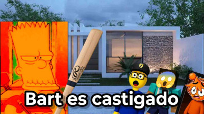 Bart es castigado 18 - Bart golpea a Leon Paynemil, Herobrine y Sebastian