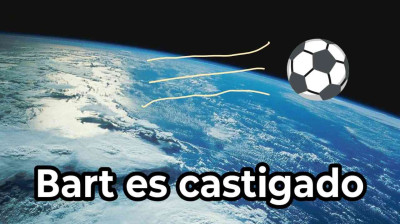 Bart es castigado 20 - Bart tira la pelota de fútbol tan lejos