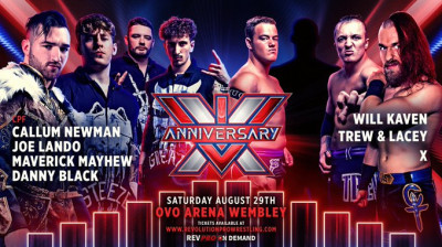CPF & Callum Newman vs. Will Kaven, Trey y Lacey & ??? - RevPro 14 Year Anniversary Show (2026-08-29)