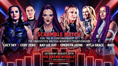 Kay Lee Ray vs. Rhio vs. Lucy Sky vs. Myla Grace vs. Emersyn Jayne vs. Cory Zero - RevPro Undisputed British Women's Title #1 Contendership Six Way Match - RevPro 14 Year Anniversary Show (2026-08-29)
