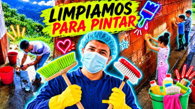 Limpiamos la escuela para poder pintarla