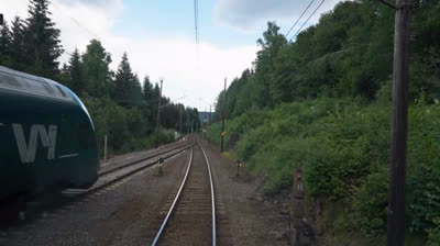 VIAJE EN TREN DESDE CABINA EN NORUEGA (10 minutos) sobre las vias, TOGREISE FRA HYTTE I NORGE