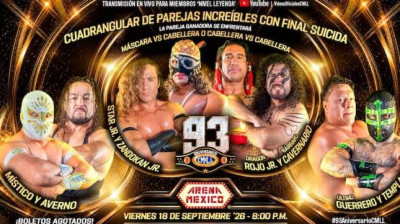 Mistico and Averno vs. Barbaro Cavernario and Dragon Rojo vs. Templario and Ultimo Guerrero vs. Star Jr. and Zandokan Jr.